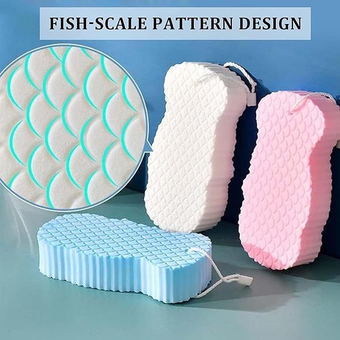 SILENCIO Ultra Soft Bath Body Shower Sponge, Magic Bath Sponge Dead Skin Remover, Super Soft Exfoliating Sponge for Adults Children and Pregnant Women (Multicolor)