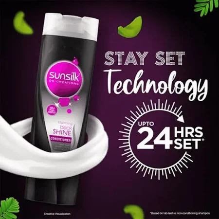 Sunsilk Hair Conditioner For All Skin Type Stunning Black Shine, 80Ml (Fresh),1 Count