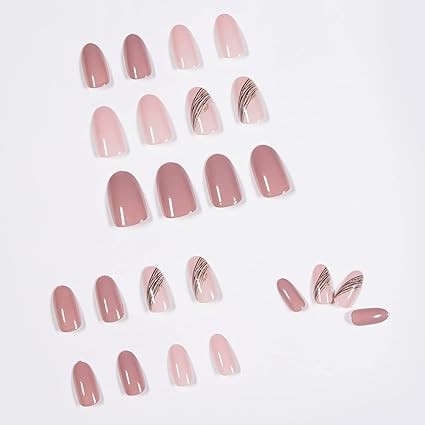 Cameleon Press On Nail Luxury Quality Nails 24 Pcs Pink  (Pack of 24)