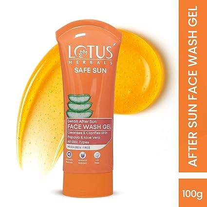 LOTUS HERBALS Safe Sun DeTan After-Sun Gel Face Wash  (100 g)