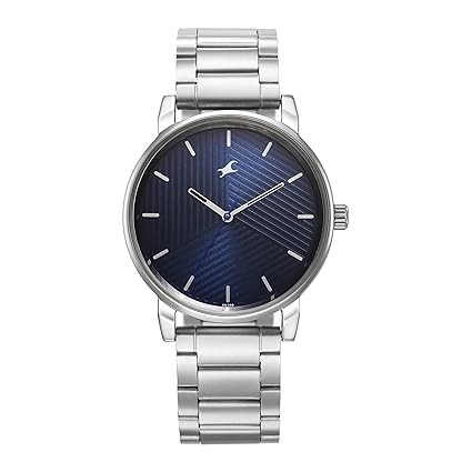 Fastrack Stunners Quartz Analog Blue Dial Silver Metal Strap Watch for Guys - 3278SM03