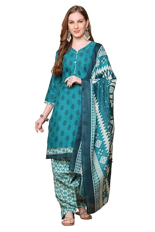 Rajnandini Women's Cotton Blend Salwar Suit Set