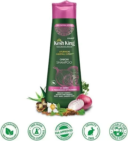 Kesh King Organic Onion Shampoo with Curry Leaves Anti Hair Fall Paraben Free  (600 ml)