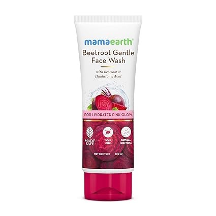 Mamaearth Beetroot Gentle With Beetroot & Hyaluronic Acid For Hydrated Pink Glow Face Wash  (100 ml)