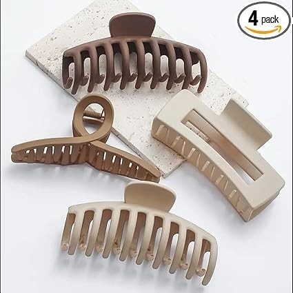 PACTIV 4pcs Large Claw Clips For Thick Hair, Wide-open Large Hair Clips Nonslip Ponytail Holder Hair Clips Hair Accessories For Women Girls,Feal Free With Latest Clip