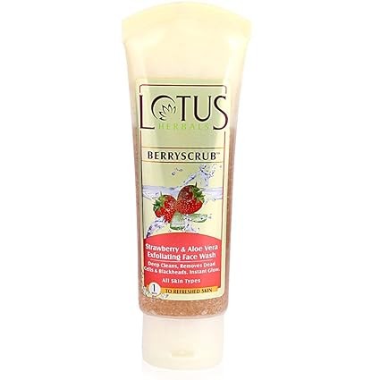 LOTUS BerryScrub Strawberry & Aloe Vera Exfoliating Face Wash  (120 ml)