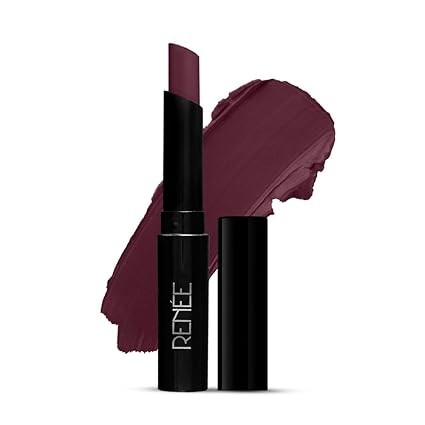 RENEE Very Matte Lipstick - Plum, Long-Lasting, Hydrating, and Velvety Formula, Paraben-Free Lip Color for All Skin Tones