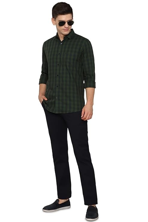 Allen Solly Solid Cotton Blend Regular Fit Mens Casual Trousers