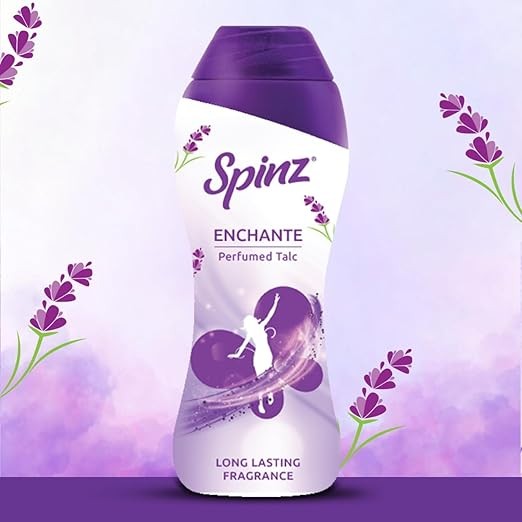 Spinz Talc Enchante Powder with Calcium Carbonate and Silica, Pack of 1, 400gm