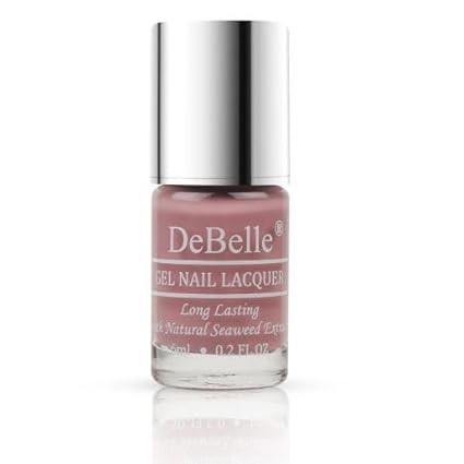 DeBelle Gel Nail Polish Blissful Elizabeth(Light Pink Mauve Nail Paint)|Non UV - Gel Finish |Chip Resistant | Seaweed Enriched Formula| Long Lasting|Cruelty and Toxic Free| 6ml