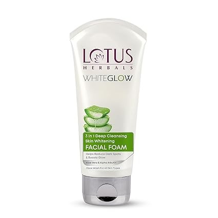 LOTUS HERBALS WHITEGLOW 3 in 1 Deep cleansing Skin Brightening Facial Foam Face Wash  (100 g)