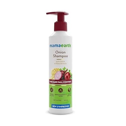 Mamaearth Onion Shampoo for Growth & Hair Fall Control with Onion & Plant Keratin  (600 ml)