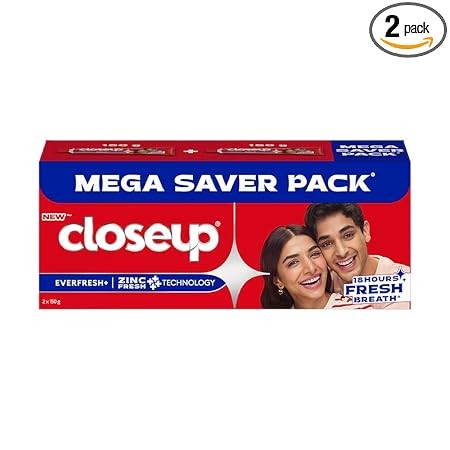 Closeup Toothpaste | Long lasting 18 Hours Of Fresh Breath & White Teeth - 300g (Pack of 2)