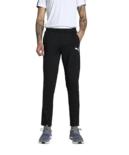 Puma Men's Mid Rise Classic Knitted Pants (660335_Black, Large