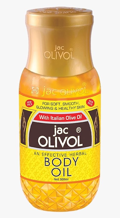 Jac Olivol – Ayurvedic Herbal Body Oil with Premium Italian Olive Oil | Deep Hydration & Radiant Glow | Anti-Aging, Nourishing, Non-Sticky Formula for All Skin Types | Paraben-Free, Dermatologically T