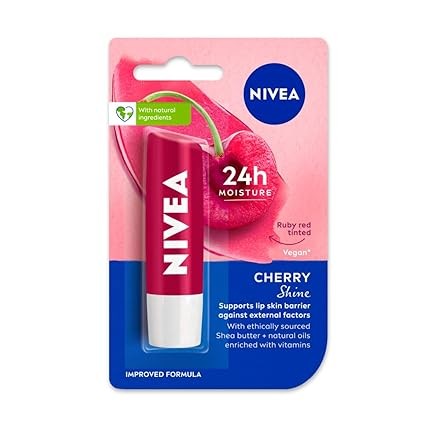NIVEA Shine Caring Lip Balm Cherry ( 2 Pc x 4.8 gm ) Chery Shine  (Pack of: 2, 10 g)