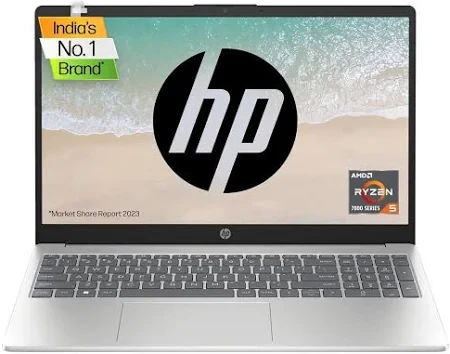 HP 15s AMD Ryzen 5 Quad Core 7520U - (8 GB/512 GB SSD/Windows 11 Home) 15-fc0029AU Thin and Light Laptop  (15.6 Inch, Natural Silver, 1.75 Kg, With MS Office)