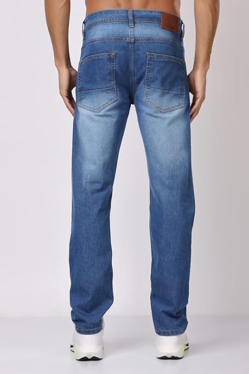 London Hills Men's Regular Fit Mid Rise Denim Jeans