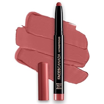 FACES CANADA Ultime Pro HD Intense Matte Lipstick + Primer - Tea Rose (Nude), 1.4g  9HR Long Stay  Flawless HD Matte Finish  Intense Color  Lightweight  Smooth Glide  Primer Infused