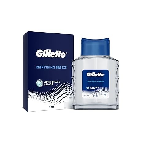 Procter & Gamble Liquid Gillette After Shave Splash Refreshing Breeze 50Ml, White, Gel, Men