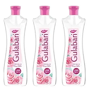 Dabur Gulabari Premium Rose Water - 400ml (Pack of 3) | With No Paraben | Cleanses, Hydrates & Moisturises Skin | Balances & Restores Skin's pH Levels | For All Skin Types
