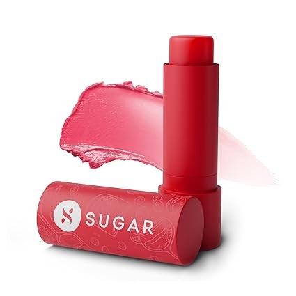SUGAR Cosmetics Tipsy Lips Moisturing Balm with Vitamin E, Shea Butter and Jojoba Oil  Tinted Lip Balm with SPF  Lip Protection & Nourishment  4.5gm - 02 Cosmopolitan