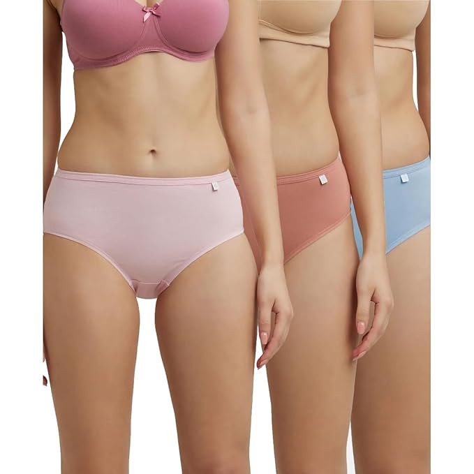 Jockey 1406 Women's High Coverage Super Combed Cotton Mid Waist Hipster with Concealed Waistband and Stay Fresh Treatment (Pack of 3_Colors & Prints May Vary)