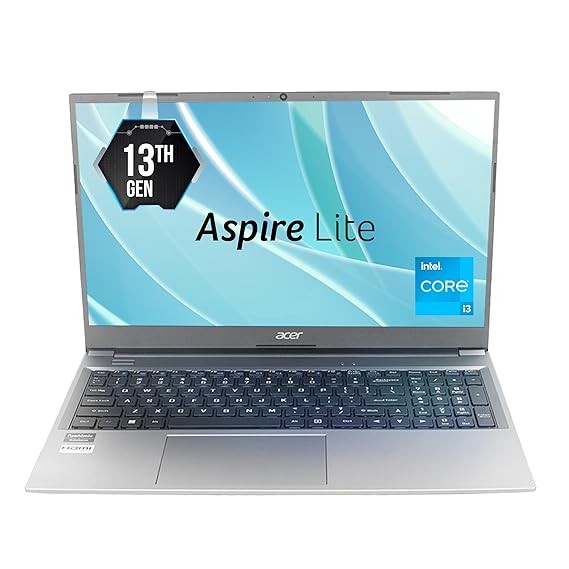 Acer Aspire Lite, 13th Gen, Intel Core i3-1305U, 8GB RAM, 512GB SSD, Full HD, 15.639.62cm, Windows 11 Home, Steel Gray, 1.59KG, AL15-53, Metal Body, 36 WHR, Thin and Light Premium Laptop